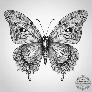 Tattoo sketch butterfly, concept art for tatt... - эскиз тату (№1758134563_0, 17.09.2025 18:42) — tattoo-photo.ru