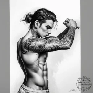 Tattoo sketch shot put person throwing, tatto... - эскиз тату (№1758137185_0, 17.09.2025 19:26) — tattoo-photo.ru