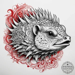 Tattoo sketch porcupinefish, tattoo flash she... - эскиз тату (№1758139387_0, 17.09.2025 20:03) — tattoo-photo.ru
