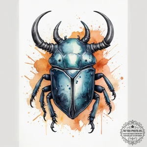 Tattoo sketch rhino beetle, concept art for t... - эскиз тату (№1758140391_0, 17.09.2025 20:19) — tattoo-photo.ru