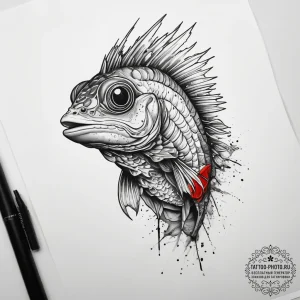 Tattoo sketch blenny, artistic tattoo sketch,... - эскиз тату (№1758141379_0, 17.09.2025 20:36) — tattoo-photo.ru