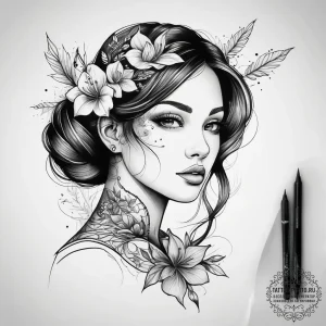 Tattoo sketch makeup tattoo, ink illustration... - эскиз тату (№1758142178_0, 17.09.2025 20:49) — tattoo-photo.ru