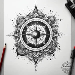 Tattoo sketch cosmic land, ink illustration f... - эскиз тату (№1758143393_0, 17.09.2025 21:09) — tattoo-photo.ru