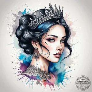 Tattoo sketch princess tattoo, ink illustrati... - эскиз тату (№1758143595_0, 17.09.2025 21:13) — tattoo-photo.ru