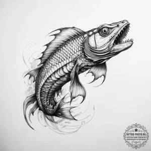 Tattoo sketch dragonfish - эскиз тату (№1758144605_0, 17.09.2025 21:30) — tattoo-photo.ru