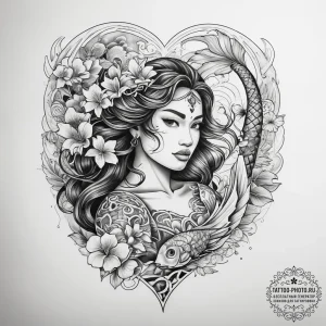 Tattoo sketch moana heart of te fiti, tattoo... - эскиз тату (№1758144804_0, 17.09.2025 21:33) — tattoo-photo.ru