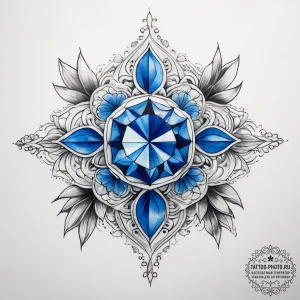 Tattoo sketch sapphire - эскиз тату (№1758145016_0, 17.09.2025 21:36) — tattoo-photo.ru