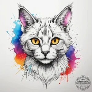 Tattoo sketch playful kitten tattoo, tattoo l... - эскиз тату (№1758145242_0, 17.09.2025 21:40) — tattoo-photo.ru