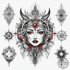 Tattoo sketch cosmic rebirth, tattoo flash sh... - эскиз тату (№1758145665_0, 17.09.2025 21:47) — tattoo-photo.ru