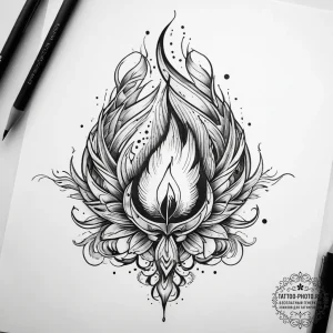 Tattoo sketch sacred flame, concept art for t... - эскиз тату (№1758152898_0, 17.09.2025 23:48) — tattoo-photo.ru