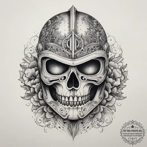 Tattoo sketch шлем, concept art for tattoo, n... - эскиз тату (№1758153100_0, 17.09.2025 23:51) — tattoo-photo.ru