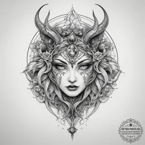 Tattoo sketch cosmic creature, tattoo line ar... - эскиз тату (№1758153297_0, 17.09.2025 23:54) — tattoo-photo.ru