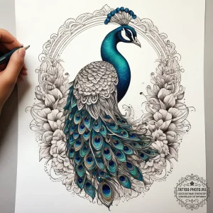 Tattoo sketch peacock tattoo, tattoo drawing... - эскиз тату (№1758158085_0, 18.09.2025 01:14) — tattoo-photo.ru