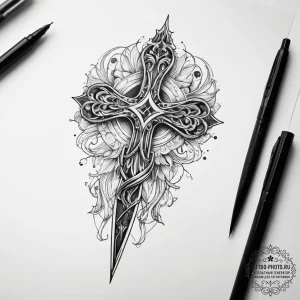 Tattoo sketch scissors, ink illustration for... - эскиз тату (№1758160855_0, 18.09.2025 02:00) — tattoo-photo.ru