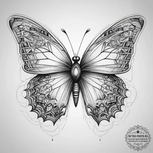 Tattoo sketch 90s butterfly clips, concept ar... - эскиз тату (№1758164848_0, 18.09.2025 03:07) — tattoo-photo.ru