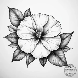 Tattoo sketch petunia flower - эскиз тату (№1758166042_0, 18.09.2025 03:27) — tattoo-photo.ru