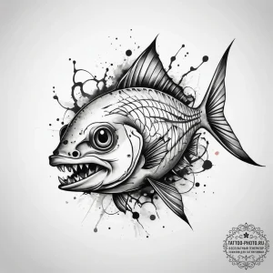 Tattoo sketch piranha, tattoo sketch design,... - эскиз тату (№1758166649_0, 18.09.2025 03:37) — tattoo-photo.ru