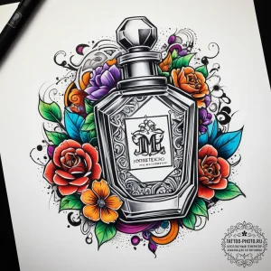 Tattoo sketch perfume tattoo, tattoo drawing... - эскиз тату (№1758168681_0, 18.09.2025 04:11) — tattoo-photo.ru