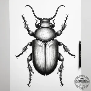 Tattoo sketch red flour beetle, ink illustrat... - эскиз тату (№1758168947_0, 18.09.2025 04:15) — tattoo-photo.ru