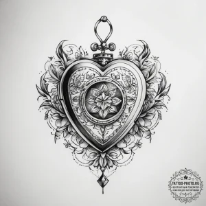 Tattoo sketch locket tattoo - эскиз тату (№1758171054_0, 18.09.2025 04:50) — tattoo-photo.ru