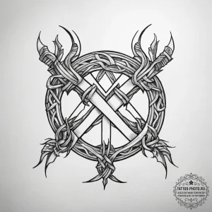 Tattoo sketch gebo rune with two intertwining... - эскиз тату (№1758171248_0, 18.09.2025 04:54) — tattoo-photo.ru