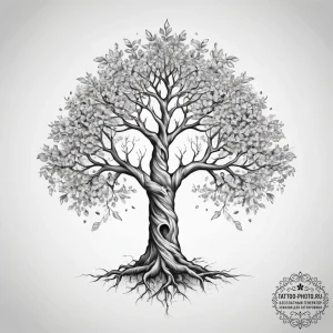 Tattoo sketch blessed tree - эскиз тату (№1758177836_0, 18.09.2025 06:43) — tattoo-photo.ru