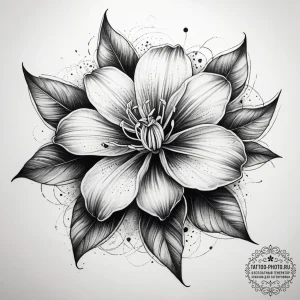 Tattoo sketch honeysuckle flower, concept art... - эскиз тату (№1758179035_0, 18.09.2025 07:03) — tattoo-photo.ru