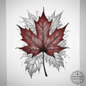 Tattoo sketch sycamore leaf, concept art for... - эскиз тату (№1758179434_0, 18.09.2025 07:10) — tattoo-photo.ru
