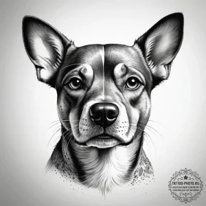 Tattoo sketch puns a dog that says "pawsitive... - эскиз тату (№1758180889_0, 18.09.2025 07:34) — tattoo-photo.ru