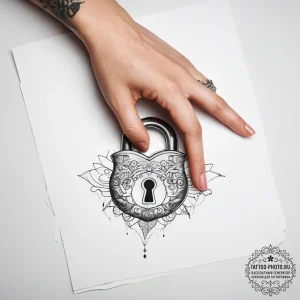 Tattoo hands with a lock - эскиз тату (№1758187301_0, 18.09.2025 09:21) — tattoo-photo.ru