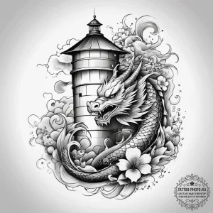 Tattoo sketch farmer barn and silo, ink illus... - эскиз тату (№1758188275_0, 18.09.2025 09:37) — tattoo-photo.ru
