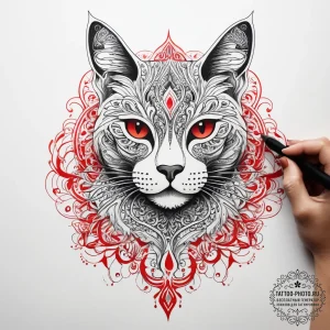 Tattoo sketch hands with a cat, tattoo line a... - эскиз тату (№1758188468_0, 18.09.2025 09:41) — tattoo-photo.ru