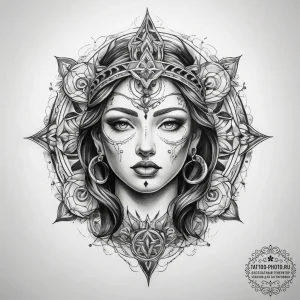 Tattoo sketch sacred story - эскиз тату (№1758190445_0, 18.09.2025 10:14) — tattoo-photo.ru