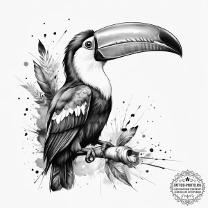Tattoo sketch toucan, ink illustration for ta... - эскиз тату (№1758191622_0, 18.09.2025 10:33) — tattoo-photo.ru