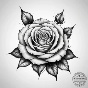 Tattoo sketch rose - эскиз тату (№1758193401_0, 18.09.2025 11:03) — tattoo-photo.ru