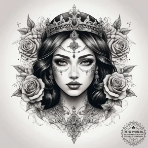 Tattoo sketch princess tattoo, concept art fo... - эскиз тату (№1758194001_0, 18.09.2025 11:13) — tattoo-photo.ru