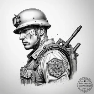 Tattoo sketch soldier at the reichstag, artis... - эскиз тату (№1758194398_0, 18.09.2025 11:19) — tattoo-photo.ru