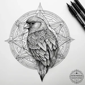Tattoo sketch птица в клетке, tattoo drawing... - эскиз тату (№1758199534_0, 18.09.2025 12:45) — tattoo-photo.ru