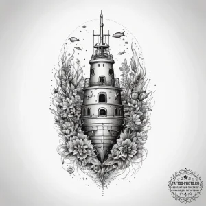 Tattoo sketch submarine, tattoo line art, on... - эскиз тату (№1758203144_0, 18.09.2025 13:45) — tattoo-photo.ru