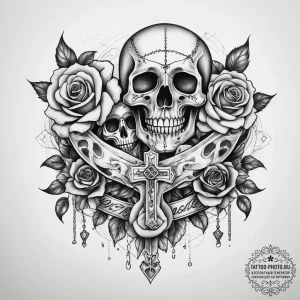 Tattoo sketch hands with a chain, concept art... - эскиз тату (№1758203528_0, 18.09.2025 13:52) — tattoo-photo.ru