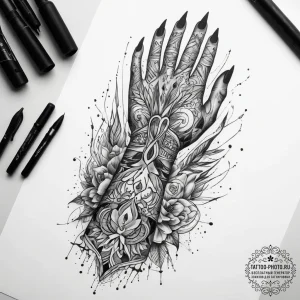Tattoo sketch hands with a scissors, tattoo l... - эскиз тату (№1758204307_0, 18.09.2025 14:05) — tattoo-photo.ru