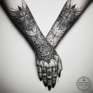 Tattoo sketch hands with a needle, tattoo dra... - эскиз тату (№1758206636_0, 18.09.2025 14:43) — tattoo-photo.ru