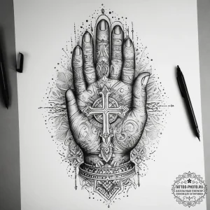 Tattoo sketch hands with a life, tattoo flash... - эскиз тату (№1758210969_0, 18.09.2025 15:56) — tattoo-photo.ru