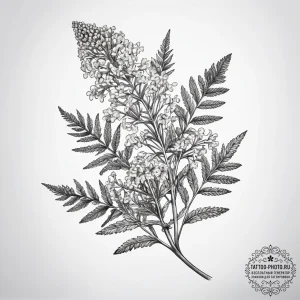 Tattoo sketch yarrow - эскиз тату (№1758211358_0, 18.09.2025 16:02) — tattoo-photo.ru