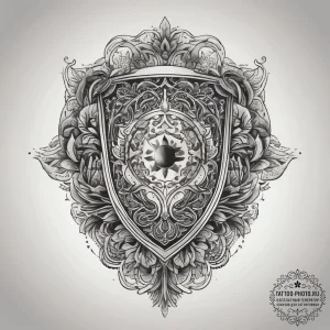 Tattoo sketch shield, ink illustration for ta... - эскиз тату (№1758215171_0, 18.09.2025 17:06) — tattoo-photo.ru
