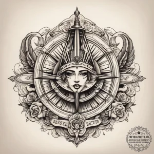 Tattoo sketch blessed fable, concept art for... - эскиз тату (№1758216539_0, 18.09.2025 17:28) — tattoo-photo.ru