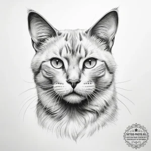 Tattoo sketch realistic портрет кошки - эскиз тату (№1758218893_0, 18.09.2025 18:08) — tattoo-photo.ru