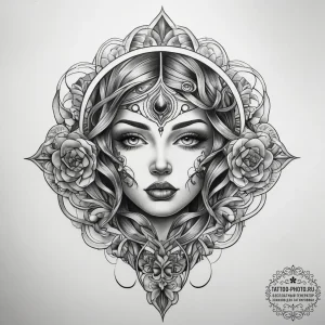 Tattoo sketch silver, tattoo line art, black... - эскиз тату (№1758221072_0, 18.09.2025 18:44) — tattoo-photo.ru
