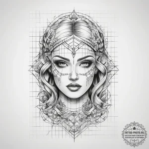Tattoo sketch 80s neon grid background - эскиз тату (№1758221269_0, 18.09.2025 18:47) — tattoo-photo.ru