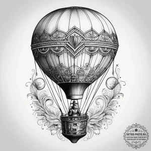 Tattoo sketch hot air ballooning a person in... - эскиз тату (№1758221466_0, 18.09.2025 18:51) — tattoo-photo.ru